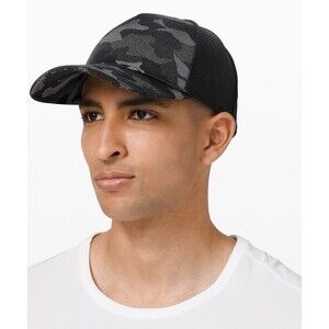 Lululemon Commission Hat Cap Mesh Adjustable Strapback Black/Gray Camo Unisex OS